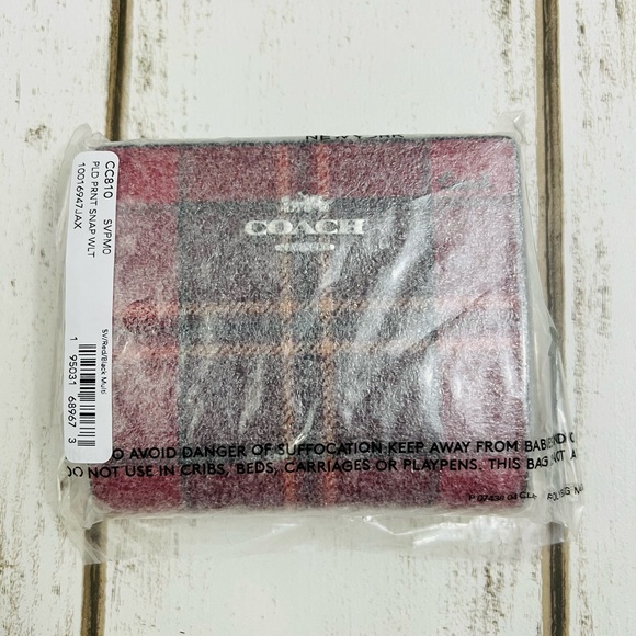 COACH Snap Wallet Tartan Plaid - Picture 5 of 8